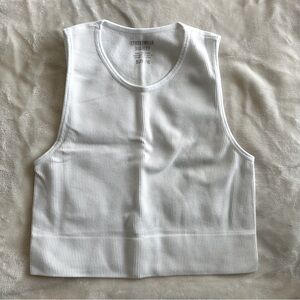 small white tank crop top